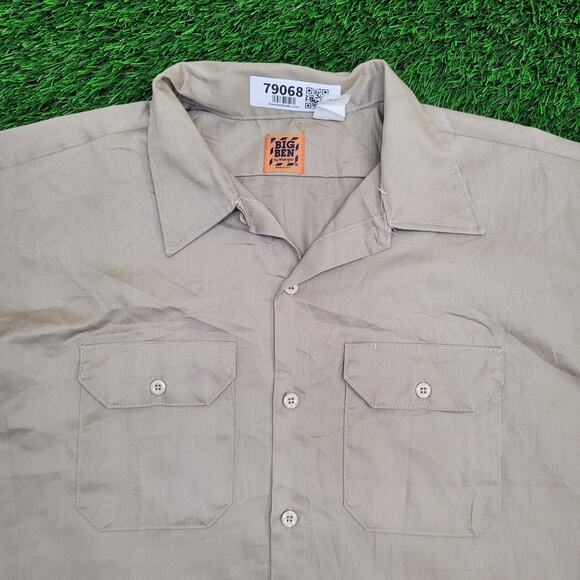 Vintage 70s Big-Ben Wrangler Button Shirt 2XL 27x31 Utility - Picture 9 of 10